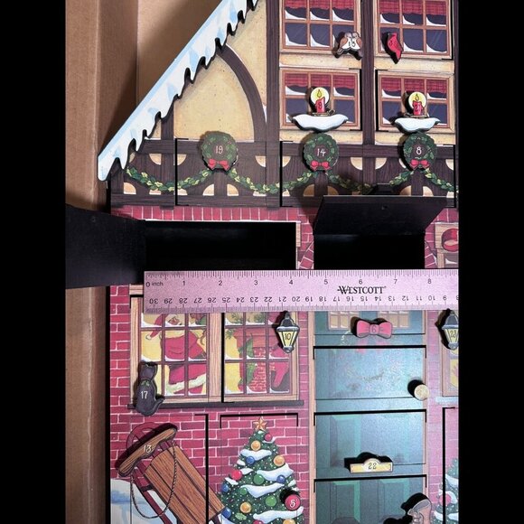 Wooden Christmas House Advent Calendar Reusable Holiday Decor from Byers Choice - Picture 7 of 15